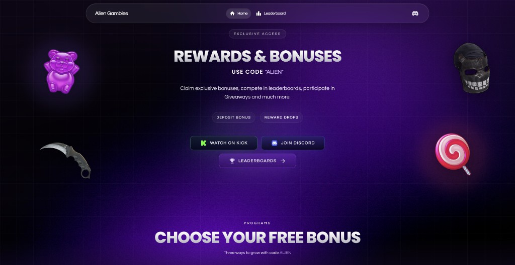 Alien Gambles rewards platform