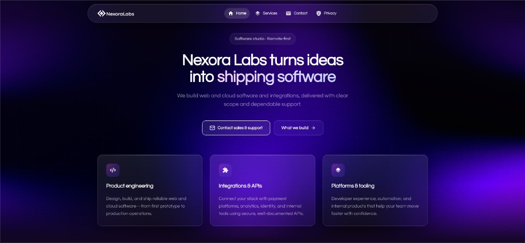 Nexora Labs software studio